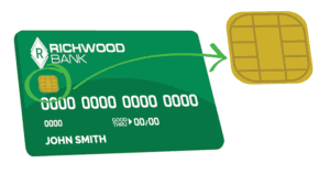 alt="debit card image with new chip card technology"
